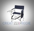 Photo de Chaise metteur en scène en aluminium avec tablette